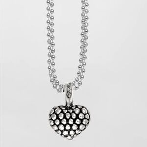 LAGOS Beaded caviar heart pendent necklace 35’L